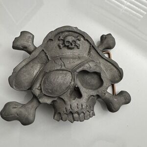 Heavy Metal Buckles‎ Skull Pirate Crossbones Belt Buckle Lead Free Nautical
